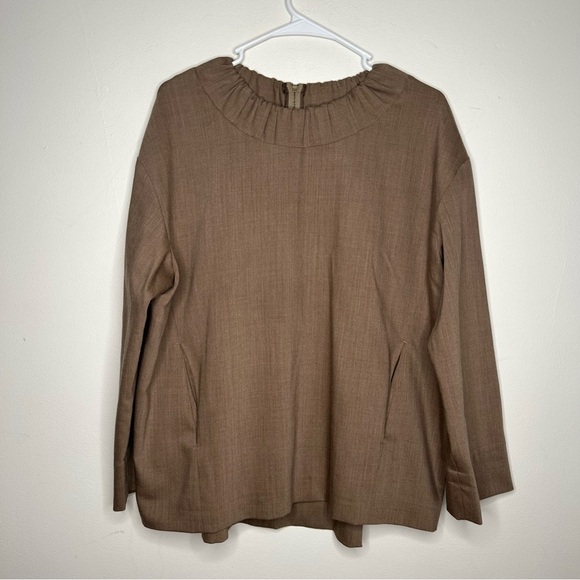 Natalija Jansone Tan Lagenlook Wool Blouse - Picture 1 of 6